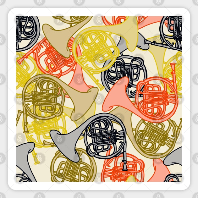 Hootenanny Horns French Horn Pattern Sticker by NattyDesigns